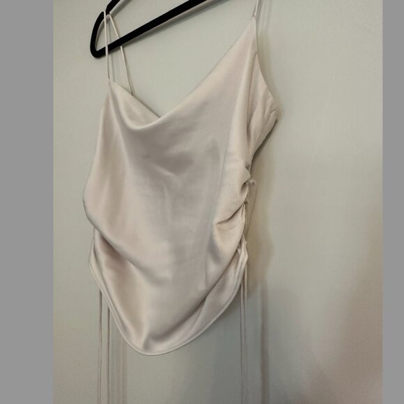 Satin Drawstring Side Cowl Neck Cami - Picture 5 of 6